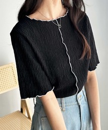 GeeRA（ジーラ）の「前後2WAY配色メロー5分袖カットソー（Tシャツ/カットソー）」