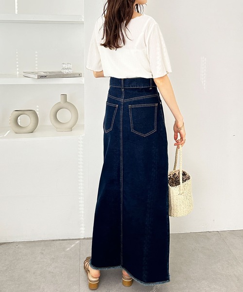 GeeRA（ジーラ）の「前後2WAY配色メロー5分袖カットソー（Tシャツ/カットソー・レディース・ブラック/ブルー/アイボリー/サンドグレー・SMALL/MEDIUM/LARGE/X-LARGE）」の15枚目の写真