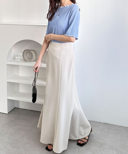 GeeRA（ジーラ）の「前後2WAY配色メロー5分袖カットソー（Tシャツ/カットソー・レディース・ブラック/ブルー/アイボリー/サンドグレー・SMALL/MEDIUM/LARGE/X-LARGE）」の10枚目の写真