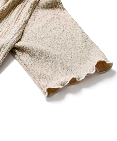 GeeRA（ジーラ）の「前後2WAY配色メロー5分袖カットソー（Tシャツ/カットソー・レディース・ブラック/ブルー/アイボリー/サンドグレー・SMALL/MEDIUM/LARGE/X-LARGE）」の21枚目の写真