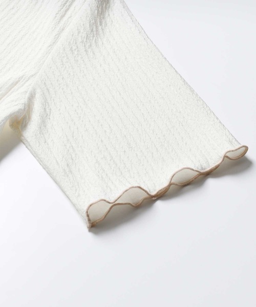 GeeRA（ジーラ）の「前後2WAY配色メロー5分袖カットソー（Tシャツ/カットソー・レディース・ブラック/ブルー/アイボリー/サンドグレー・SMALL/MEDIUM/LARGE/X-LARGE）」の19枚目の写真