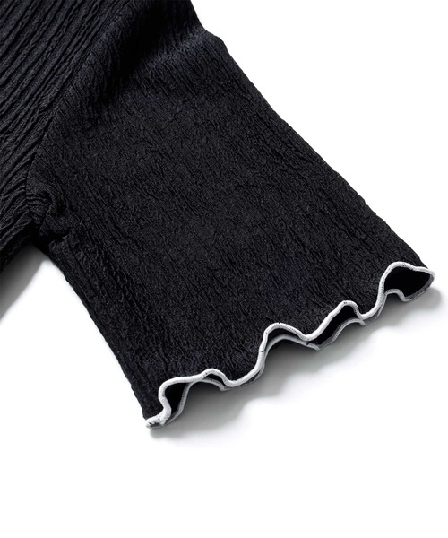 GeeRA（ジーラ）の「前後2WAY配色メロー5分袖カットソー（Tシャツ/カットソー・レディース・ブラック/ブルー/アイボリー/サンドグレー・SMALL/MEDIUM/LARGE/X-LARGE）」の20枚目の写真