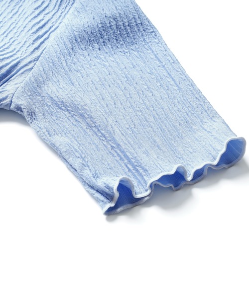 GeeRA（ジーラ）の「前後2WAY配色メロー5分袖カットソー（Tシャツ/カットソー・レディース・ブラック/ブルー/アイボリー/サンドグレー・SMALL/MEDIUM/LARGE/X-LARGE）」の22枚目の写真