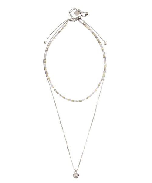 EMODA（エモダ）の「HEART MOTIF DOUBLE NC（ネックレス・レディース・ブラック/グリーン・FREE）」の3枚目の写真