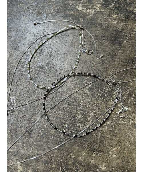 EMODA（エモダ）の「HEART MOTIF DOUBLE NC（ネックレス・レディース・ブラック/グリーン・FREE）」の5枚目の写真