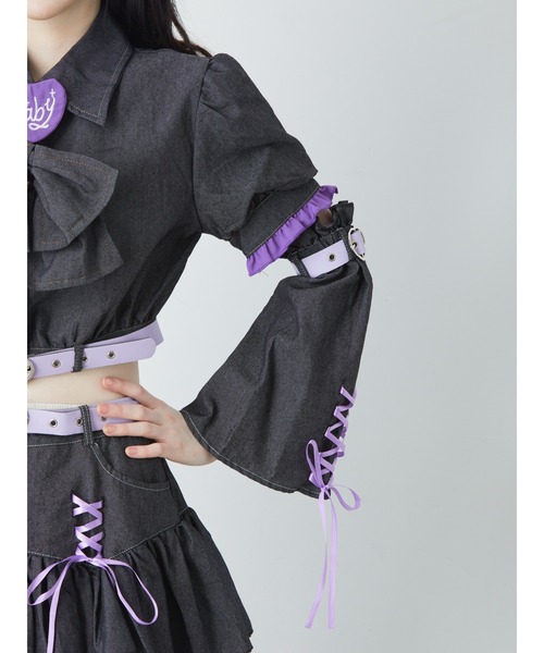 スピンドルレースアームウォーマートップス ブラック LIZLISA リズリサ スピンドルレースアームウォーマートップス ｜ LIZ LISA