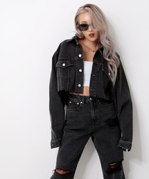 savage short denim jacket