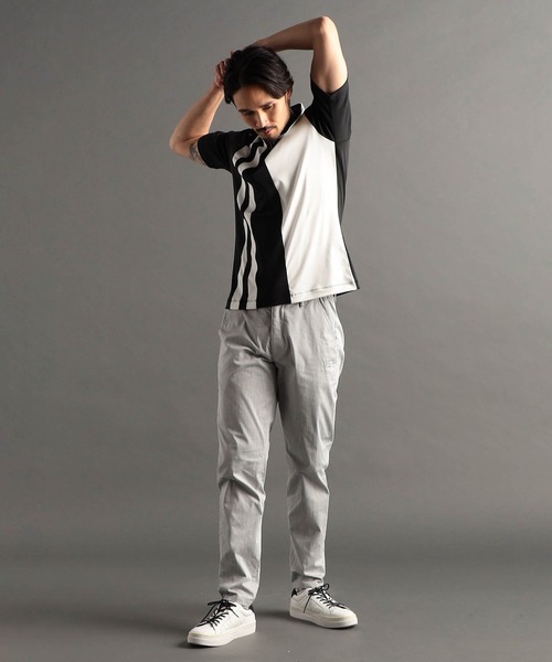 NICOLE CLUB FOR MEN（ニコルクラブフォーメン）の「【24年モデル EC限定再販売】アラカルト切替ハーフジップポロシャツ（ポロシャツ・メンズ・オフホワイト/ブラック/その他3/その他2・X-LARGE/LARGE/MEDIUM/XX-LARGE）」の14枚目の写真