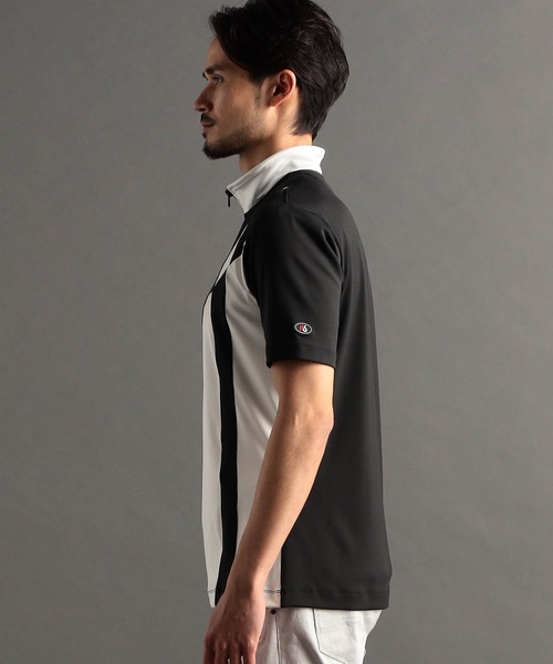 NICOLE CLUB FOR MEN（ニコルクラブフォーメン）の「【24年モデル EC限定再販売】アラカルト切替ハーフジップポロシャツ（ポロシャツ・メンズ・オフホワイト/ブラック/その他3/その他2・X-LARGE/LARGE/MEDIUM/XX-LARGE）」の5枚目の写真