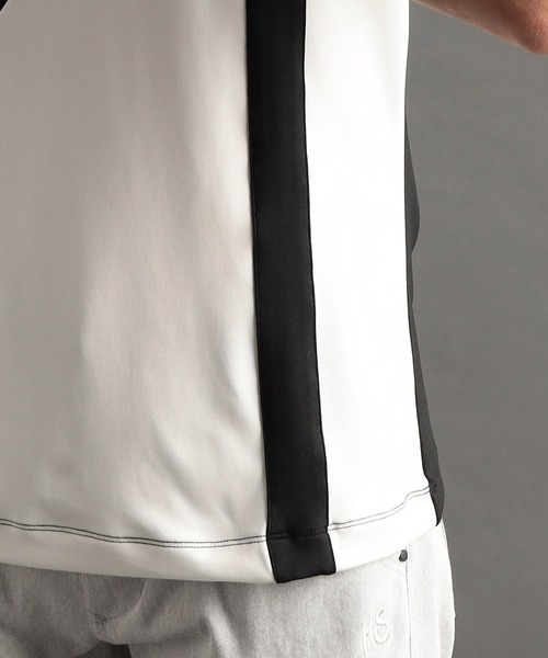 NICOLE CLUB FOR MEN（ニコルクラブフォーメン）の「【24年モデル EC限定再販売】アラカルト切替ハーフジップポロシャツ（ポロシャツ・メンズ・オフホワイト/ブラック/その他3/その他2・X-LARGE/LARGE/MEDIUM/XX-LARGE）」の8枚目の写真