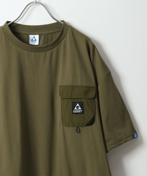 GERRY(ジェリー)の「【GERRY】 ドライ ストレッチ UVカット オーバーサイズ ドローコード ポケット Tシャツ(Tシャツ/カットソー・メンズ・ネイビー/アイボリー/カーキ/ブラック・LARGE/MEDIUM/X-LARGE)」の1枚目の写真
