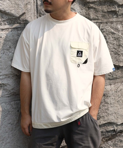 GERRY(ジェリー)の「【GERRY】 ドライ ストレッチ UVカット オーバーサイズ ドローコード ポケット Tシャツ(Tシャツ/カットソー・メンズ・ネイビー/アイボリー/カーキ/ブラック・LARGE/MEDIUM/X-LARGE)」の2枚目の写真