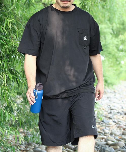 GERRY(ジェリー)の「【GERRY】 ドライ ストレッチ UVカット オーバーサイズ ドローコード ポケット Tシャツ(Tシャツ/カットソー・メンズ・ネイビー/アイボリー/カーキ/ブラック・LARGE/MEDIUM/X-LARGE)」の3枚目の写真