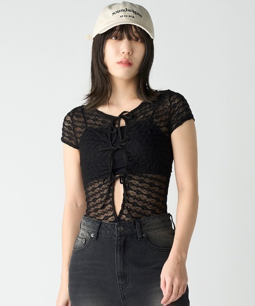 セール】【LILY BROWN Lingerie】レーシーリボンボディスーツ