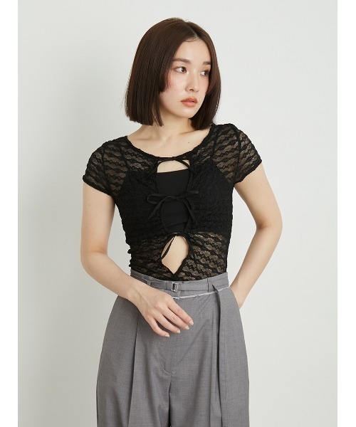 セール】【LILY BROWN Lingerie】レーシーリボンボディスーツ（ブラ