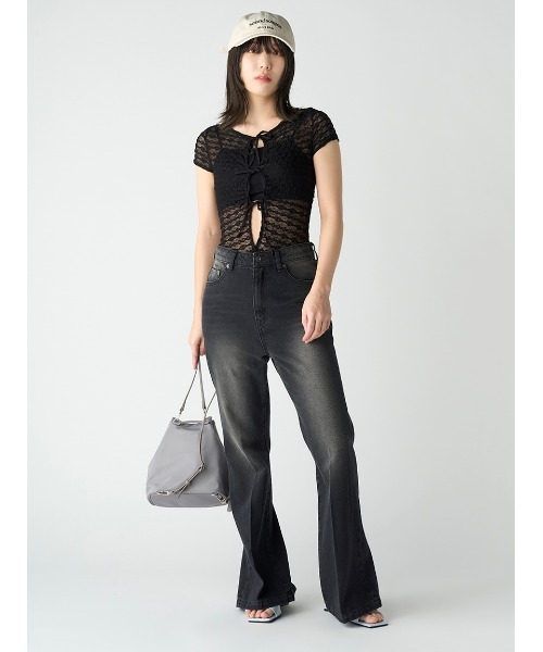 LILY BROWN（リリーブラウン）の「【LILY BROWN Lingerie】レーシーリボンボディスーツ（ブラ&ショーツ・レディース・アイボリー/ブラック・FREE）」の11枚目の写真