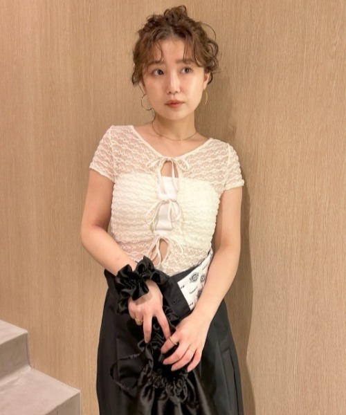 セール】【LILY BROWN Lingerie】レーシーリボンボディスーツ（ブラ