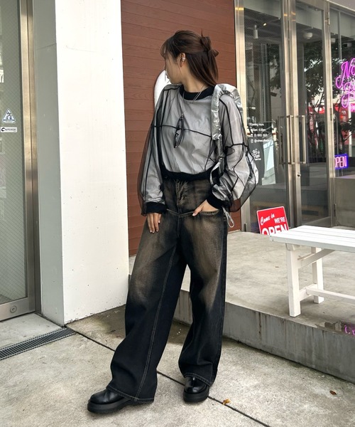 WHO'S WHO gallery（フーズフーギャラリー）の「メッシュプルオーバー（Tシャツ/カットソー・レディース・ブラック/オフホワイト/グレー・FREE）」の8枚目の写真