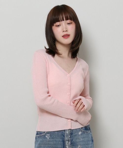 3.3 Field Trip （3.3フィールドトリップ）の「3.3 Field Trip／Vネック カーディガン（カーディガン/ボレロ・レディース・ベビーピンク/アイボリー/ライトグレー・FREE）」の9枚目の写真