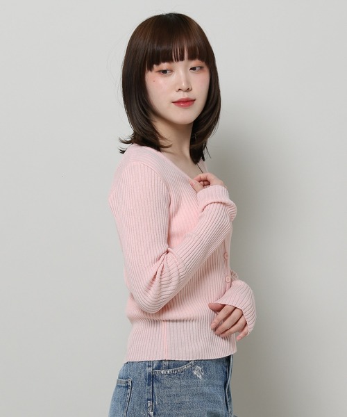 3.3 Field Trip （3.3フィールドトリップ）の「3.3 Field Trip／Vネック カーディガン（カーディガン/ボレロ・レディース・ベビーピンク/アイボリー/ライトグレー・FREE）」の11枚目の写真