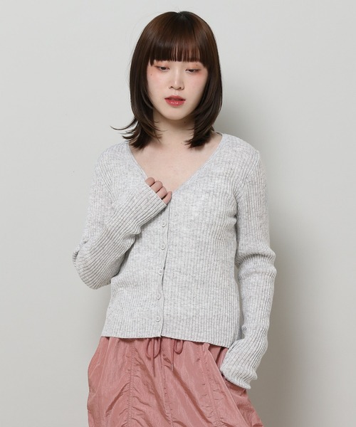 3.3 Field Trip （3.3フィールドトリップ）の「3.3 Field Trip／Vネック カーディガン（カーディガン/ボレロ・レディース・ベビーピンク/アイボリー/ライトグレー・FREE）」の7枚目の写真