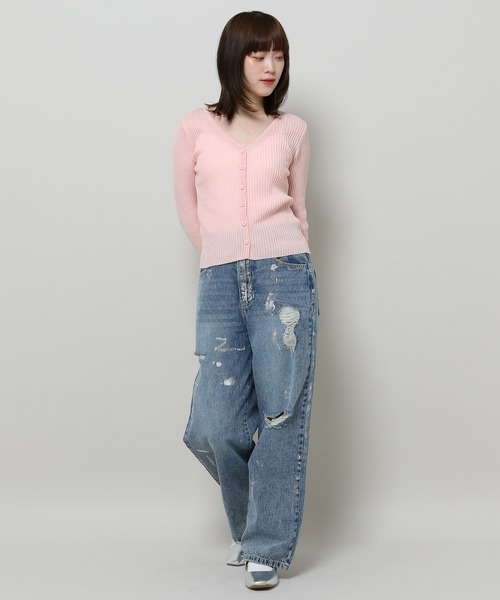 3.3 Field Trip （3.3フィールドトリップ）の「3.3 Field Trip／Vネック カーディガン（カーディガン/ボレロ・レディース・ベビーピンク/アイボリー/ライトグレー・FREE）」の8枚目の写真