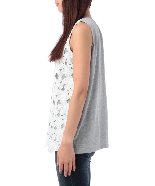 HusHusH（ハッシュアッシュ）の「フラワーレースタンクトップ（タンクトップ・レディース・グレー/ホワイト/グリーン/ブルー・03/02）」の5枚目の写真