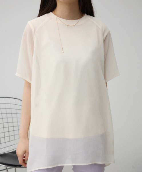 AZUL by moussy(アズールバイマウジー)の「リバーシブルシアードッキングトップス(Tシャツ/カットソー・レディース・ブラック/アイボリー/ライトカーキ・SMALL/MEDIUM)」の1枚目の写真