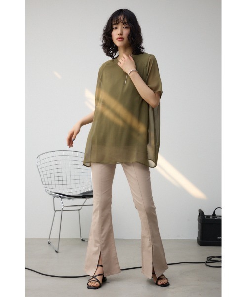 AZUL by moussy(アズールバイマウジー)の「リバーシブルシアードッキングトップス(Tシャツ/カットソー・レディース・ブラック/アイボリー/ライトカーキ・SMALL/MEDIUM)」の15枚目の写真