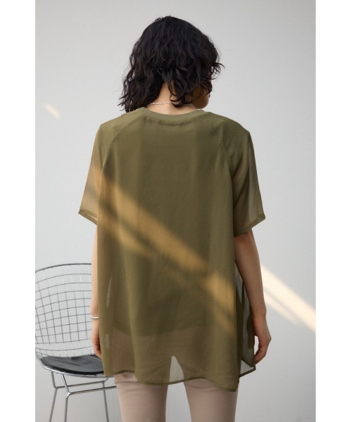 AZUL by moussy(アズールバイマウジー)の「リバーシブルシアードッキングトップス(Tシャツ/カットソー・レディース・ブラック/アイボリー/ライトカーキ・SMALL/MEDIUM)」の18枚目の写真