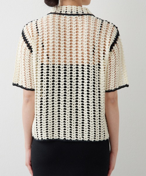 【ガリャルダガランテ】カーディガン　かぎ針　編み　ホワイト GALLARDAGALANTE（ガリャルダガランテ）の「カーディガンセット