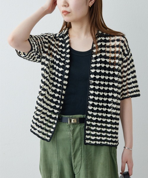 【ガリャルダガランテ】カーディガン　かぎ針　編み　ホワイト GALLARDAGALANTE（ガリャルダガランテ）の「【HERITANOVUM