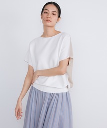 INED | ホールガーメント イスラエルGIZAコットンフレンチスリーブサマーニット(ニット/セーター)