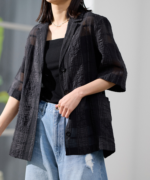 【美品】JOURNAL STANDARD　チェックシアーシャツ セール】チェックシアーシャツ（シャツ/ブラウス）｜JOURNAL