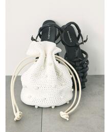 Lugnoncure | クロシェ装飾巾着バッグ(ハンドバッグ)