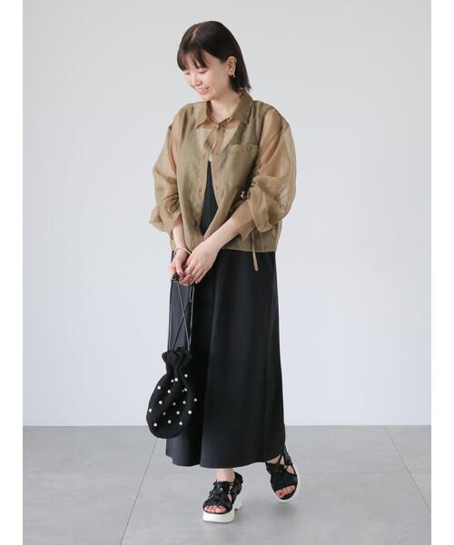 Lugnoncure（ルノンキュール）の「クロシェ装飾巾着バッグ（ハンドバッグ・レディース・オフホワイト/グレー/ブラック・F）」の6枚目の写真