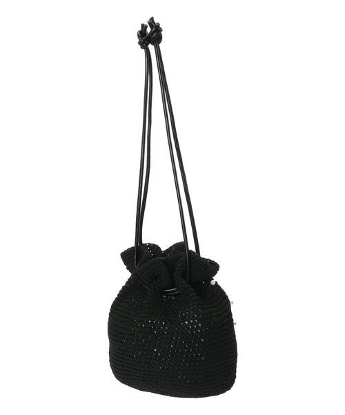 Lugnoncure（ルノンキュール）の「クロシェ装飾巾着バッグ（ハンドバッグ・レディース・オフホワイト/グレー/ブラック・F）」の12枚目の写真