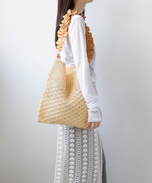 フリルハンドルショルダーかごバッグ