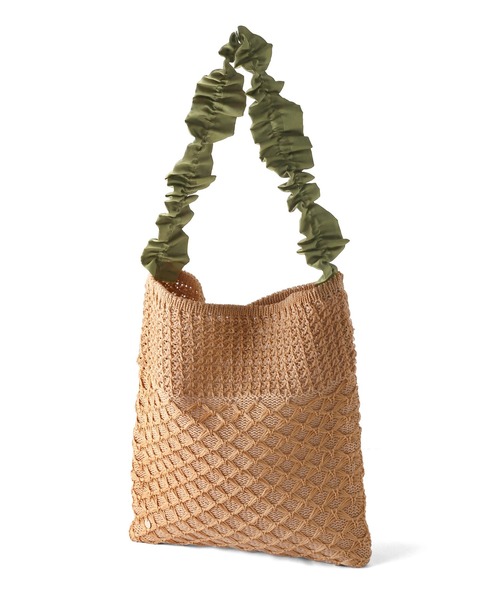 ANEMONE(アネモネ)の「フリルハンドルショルダーかごバッグ(かごバッグ・レディース・ナチュラル/ブラック/ベージュ・FREE)」の9枚目の写真