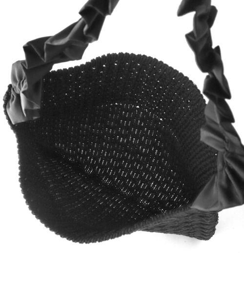 ANEMONE(アネモネ)の「フリルハンドルショルダーかごバッグ(かごバッグ・レディース・ナチュラル/ブラック/ベージュ・FREE)」の5枚目の写真