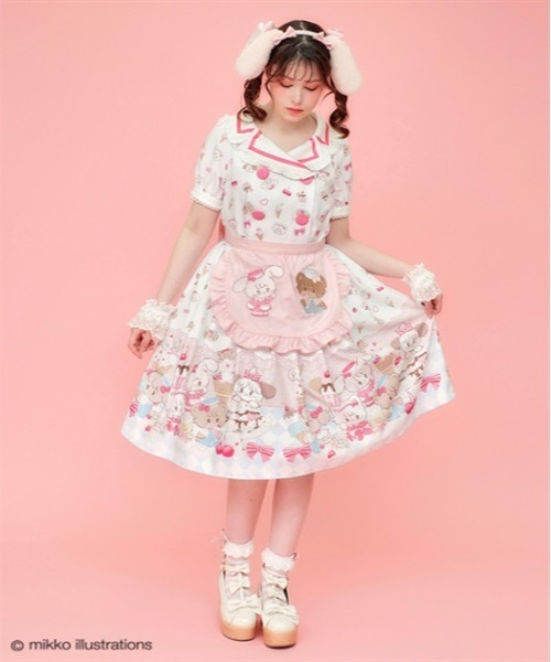 ※り axes kawaii ダイナーカフェOP mikko エプロン mikkoコラボ刺繍エプロン ダイナーカフェ axes アクシーズ