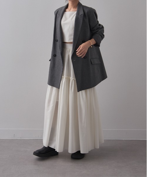 SETUP7（セットアップセブン）の「【SETUP7】Frilled Skirt フリルスカート（スカート・レディース・ホワイト/ブラウン/ブラック/チャコールグレー・S/M）」の8枚目の写真