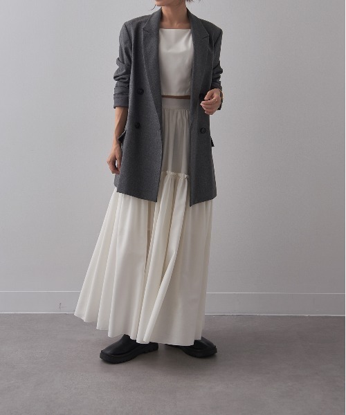 SETUP7（セットアップセブン）の「【SETUP7】Frilled Skirt フリルスカート（スカート・レディース・ホワイト/ブラウン/ブラック/チャコールグレー・S/M）」の9枚目の写真