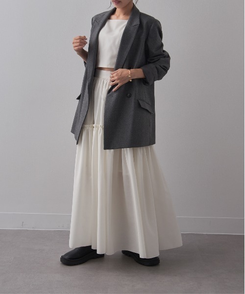 SETUP7（セットアップセブン）の「【SETUP7】Frilled Skirt フリルスカート（スカート・レディース・ホワイト/ブラウン/ブラック/チャコールグレー・S/M）」の10枚目の写真