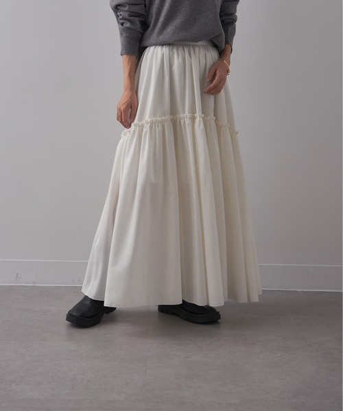 SETUP7（セットアップセブン）の「【SETUP7】Frilled Skirt フリルスカート（スカート・レディース・ホワイト/ブラウン/ブラック/チャコールグレー・S/M）」の11枚目の写真