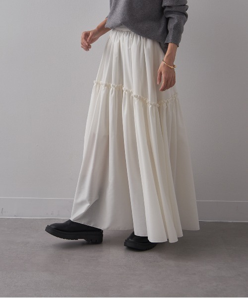 SETUP7（セットアップセブン）の「【SETUP7】Frilled Skirt フリルスカート（スカート・レディース・ホワイト/ブラウン/ブラック/チャコールグレー・S/M）」の13枚目の写真