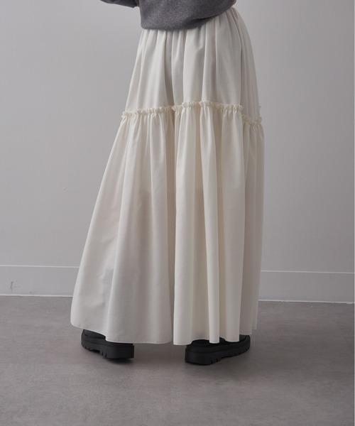 SETUP7（セットアップセブン）の「【SETUP7】Frilled Skirt フリルスカート（スカート・レディース・ホワイト/ブラウン/ブラック/チャコールグレー・S/M）」の14枚目の写真