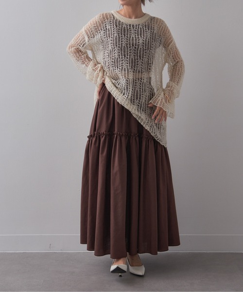 SETUP7（セットアップセブン）の「【SETUP7】Frilled Skirt フリルスカート（スカート・レディース・ホワイト/ブラウン/ブラック/チャコールグレー・S/M）」の15枚目の写真