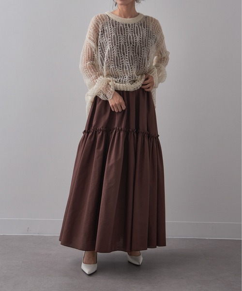 SETUP7（セットアップセブン）の「【SETUP7】Frilled Skirt フリルスカート（スカート・レディース・ホワイト/ブラウン/ブラック/チャコールグレー・S/M）」の16枚目の写真