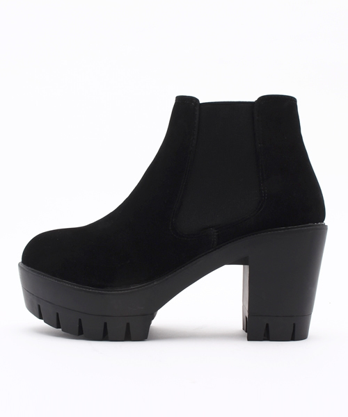 WEGO（ウィゴー）の「WEGO/タンクヒールサイドゴアブーツ（ブーツ・レディース・ブラック/ブラック系その他・MEDIUM/LARGE）」の6枚目の写真